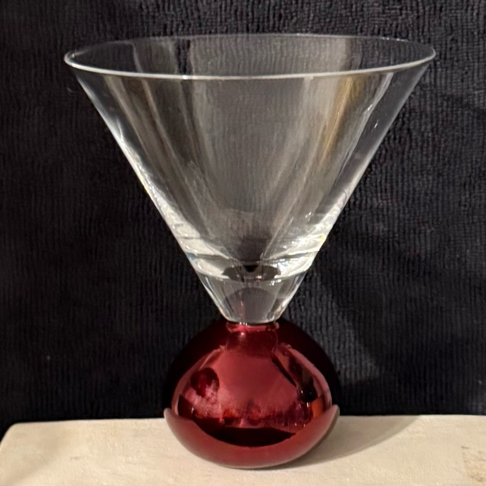 Ruby Red based martini glass. 8oz